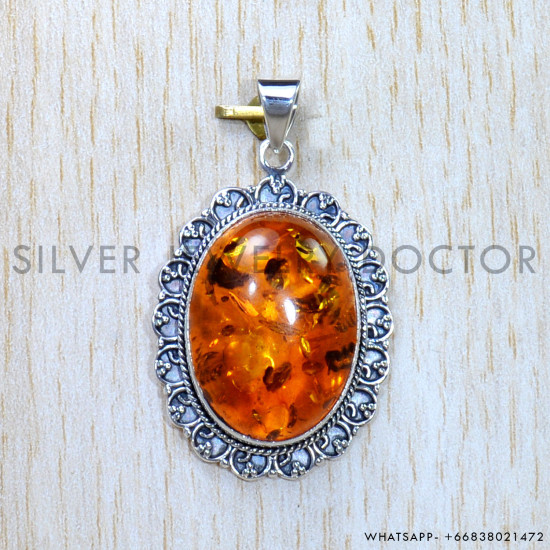 Amber 925 Sterling Silver Pendant (SJWP-950) Amber 925 Sterling Silver Pendant (SJWP-950)