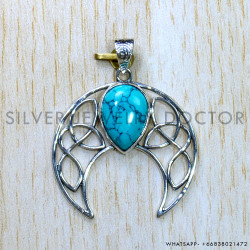 Turquoise 925 Sterling Silver Pendant (SJWP-953)