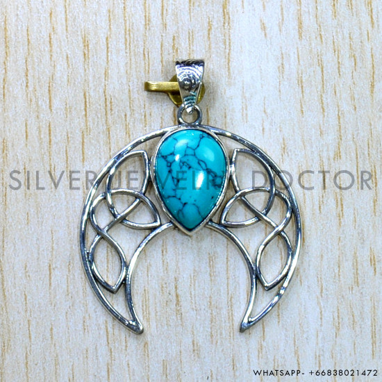 Turquoise 925 Sterling Silver Pendant (SJWP-953) Turquoise 925 Sterling Silver Pendant (SJWP-953)
