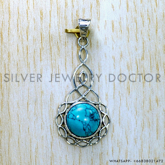 Turquoise 925 Sterling Silver Pendant (SJWP-957) Turquoise 925 Sterling Silver Pendant (SJWP-957)
