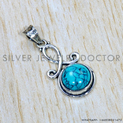 Turquoise 925 Sterling Silver Pendant (SJWP-961) Turquoise 925 Sterling Silver Pendant (SJWP-961)