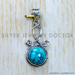 Turquoise 925 Sterling Silver Pendant (SJWP-961)