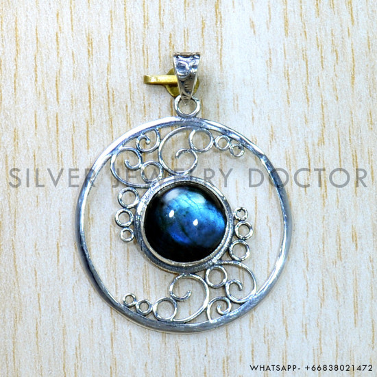 Labradorite 925 Sterling Silver Pendant (SJWP-965) Labradorite 925 Sterling Silver Pendant (SJWP-965)