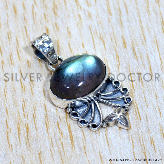 Labradorite 925 Sterling Silver Pendant (SJWP-967)