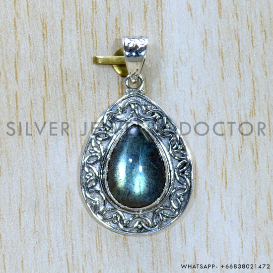 Labradorite 925 Sterling Silver Pendant (SJWP-975)