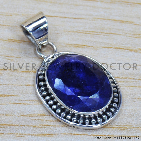 Sapphire 925 Sterling Silver Pendant (SJWP-98) Sapphire 925 Sterling Silver Pendant (SJWP-98)
