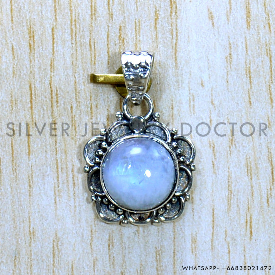 Rainbow Moonstone 925 Sterling Silver Pendant (SJWP-980)
