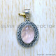 Rose Quartz 925 Sterling Silver Pendant (SJWP-981)