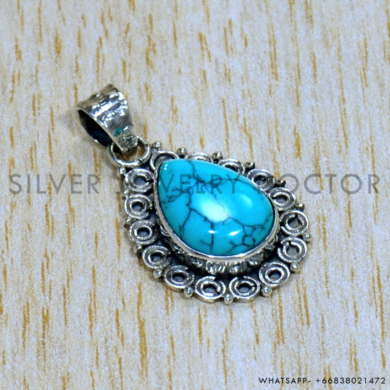Turquoise 925 Sterling Silver Pendant (SJWP-984)