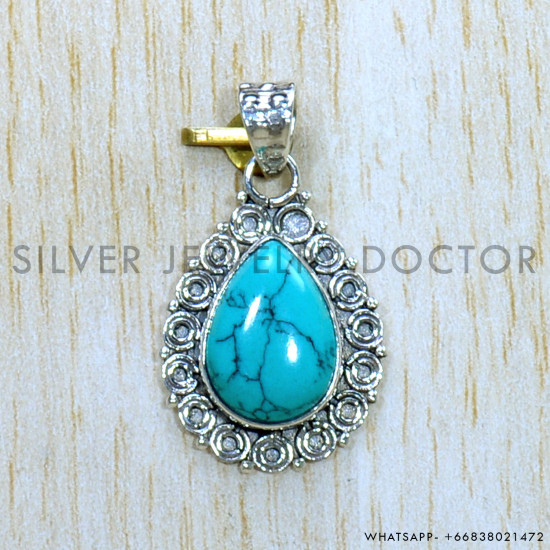 Turquoise 925 Sterling Silver Pendant (SJWP-984)
