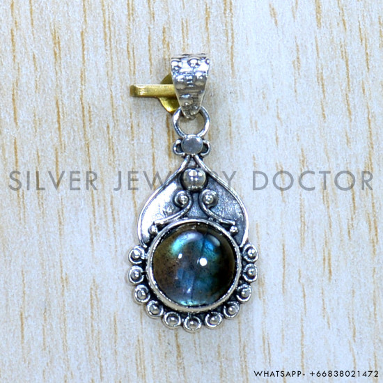 Labradorite Gemstone Indian Fashion 925 Sterling Silver Jewelry Pendant SJWP-987