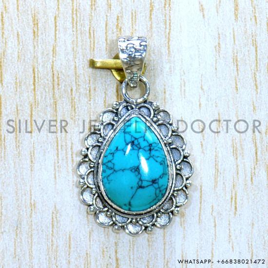 Turquoise 925 Sterling Silver Pendant (SJWP-989)