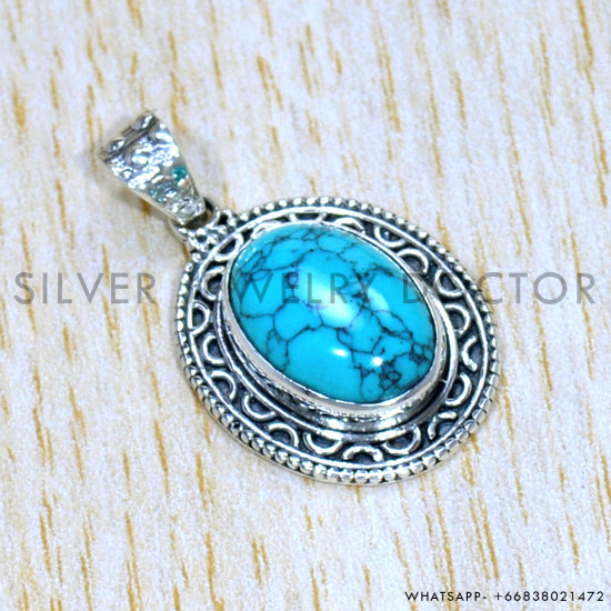 Turquoise 925 Sterling Silver Pendant (SJWP-994)