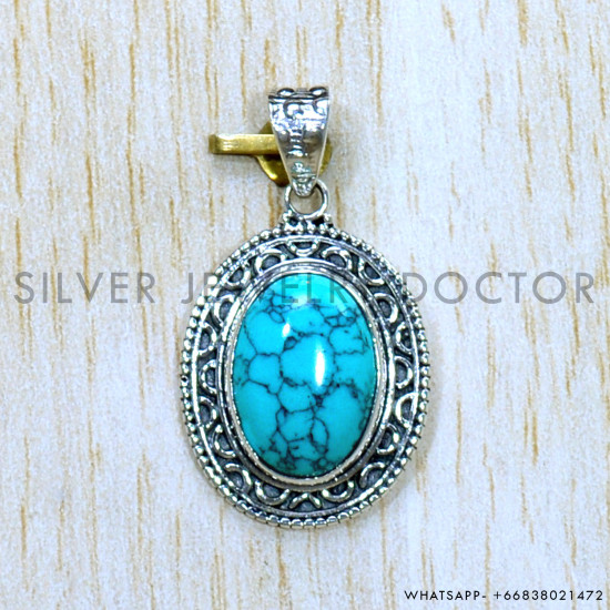 Turquoise 925 Sterling Silver Pendant (SJWP-994)