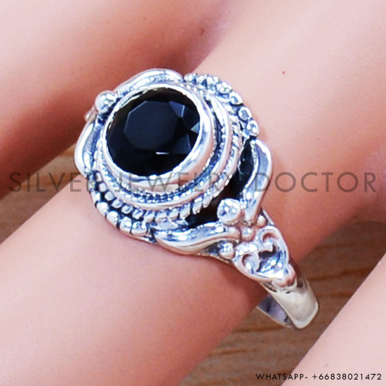 Black Onyx 925 Sterling Silver Ring (SJWR-1001) Black Onyx 925 Sterling Silver Ring (SJWR-1001)