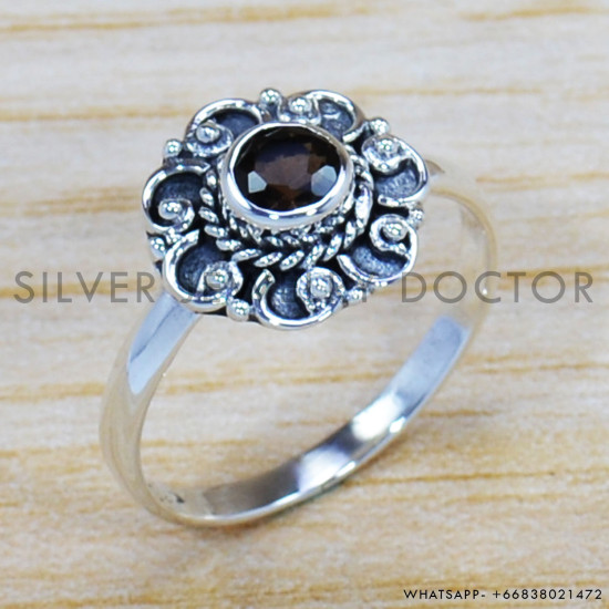 Smoky Quartz 925 Sterling Silver Ring (SJWR-1007) Smoky Quartz 925 Sterling Silver Ring (SJWR-1007)