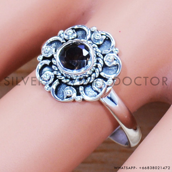 Smoky Quartz 925 Sterling Silver Ring (SJWR-1007) Smoky Quartz 925 Sterling Silver Ring (SJWR-1007)