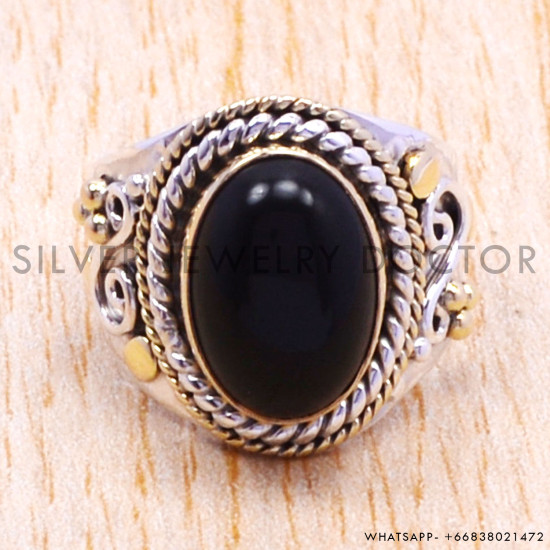 Black Onyx 925 Sterling Silver Ring (SJWR-101) Black Onyx 925 Sterling Silver Ring (SJWR-101)