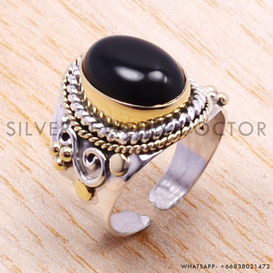 Black Onyx 925 Sterling Silver Ring (SJWR-101) Black Onyx 925 Sterling Silver Ring (SJWR-101)