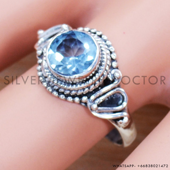 Blue Topaz 925 Sterling Silver Ring (SJWR-1026) Blue Topaz 925 Sterling Silver Ring (SJWR-1026)