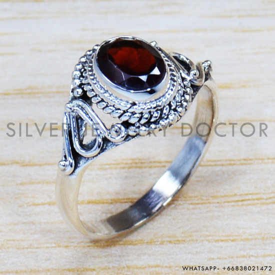 Garnet 925 Sterling Silver Ring (SJWR-1030) Garnet 925 Sterling Silver Ring (SJWR-1030)