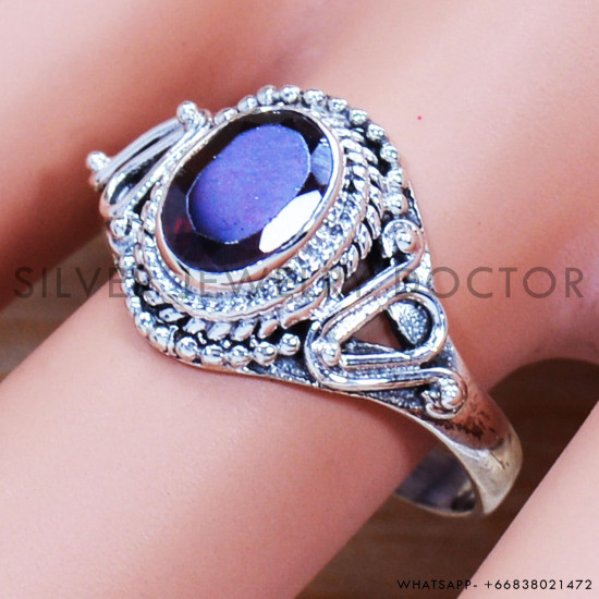 Garnet 925 Sterling Silver Ring (SJWR-1030) Garnet 925 Sterling Silver Ring (SJWR-1030)
