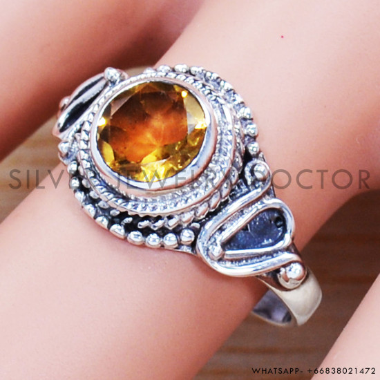 Citrine 925 Sterling Silver Ring (SJWR-1036) Citrine 925 Sterling Silver Ring (SJWR-1036)