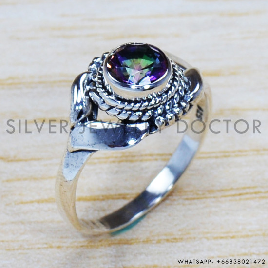 Mystic Topaz 925 Sterling Silver Ring (SJWR-1042) Mystic Topaz 925 Sterling Silver Ring (SJWR-1042)