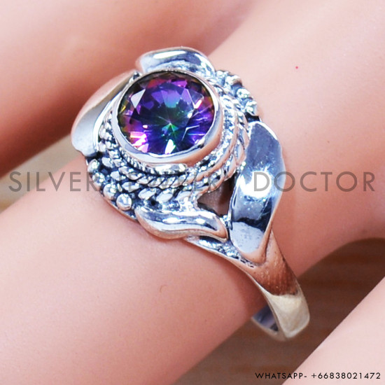 Mystic Topaz 925 Sterling Silver Ring (SJWR-1042) Mystic Topaz 925 Sterling Silver Ring (SJWR-1042)