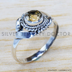 Citrine 925 Sterling Silver Ring (SJWR-1046)