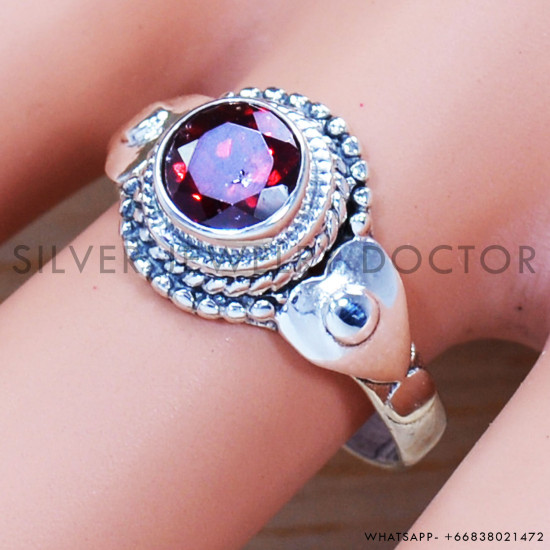 Garnet 925 Sterling Silver Ring (SJWR-1049) Garnet 925 Sterling Silver Ring (SJWR-1049)