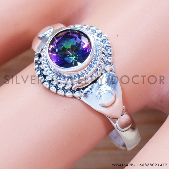 Mystic Topaz 925 Sterling Silver Ring (SJWR-1057) Mystic Topaz 925 Sterling Silver Ring (SJWR-1057)
