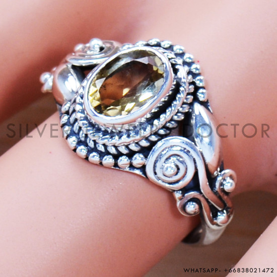 Citrine 925 Sterling Silver Ring (SJWR-1065) Citrine 925 Sterling Silver Ring (SJWR-1065)