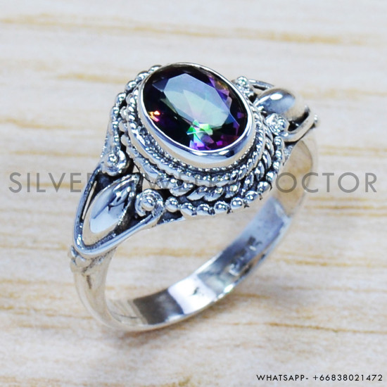 Mystic Topaz 925 Sterling Silver Ring (SJWR-1079) Mystic Topaz 925 Sterling Silver Ring (SJWR-1079)