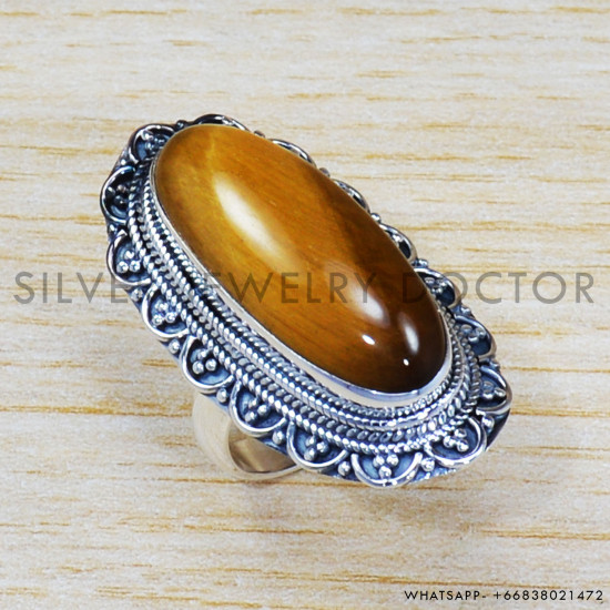 Tiger Eye 925 Sterling Silver Ring (SJWR-1083) Tiger Eye 925 Sterling Silver Ring (SJWR-1083)