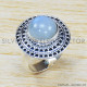 Rainbow Moonstone 925 Sterling Silver Ring (SJWR-1085) Rainbow Moonstone 925 Sterling Silver Ring (SJWR-1085)