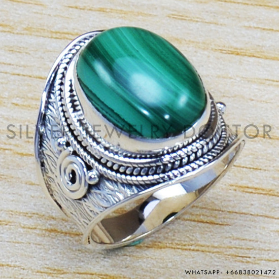 Malachite 925 Sterling Silver Ring (SJWR-1089) Malachite 925 Sterling Silver Ring (SJWR-1089)