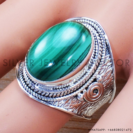 Malachite 925 Sterling Silver Ring (SJWR-1089) Malachite 925 Sterling Silver Ring (SJWR-1089)