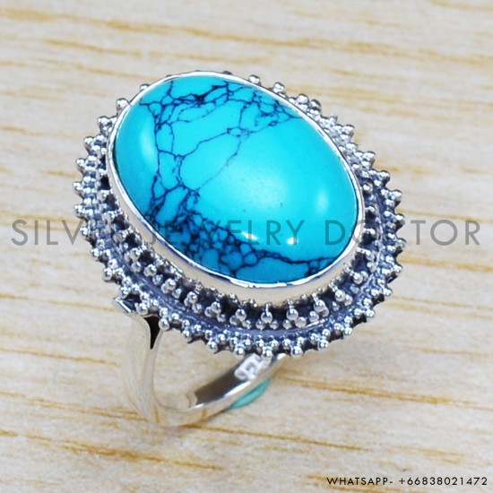 Turquoise 925 Sterling Silver Ring (SJWR-1096) Turquoise 925 Sterling Silver Ring (SJWR-1096)