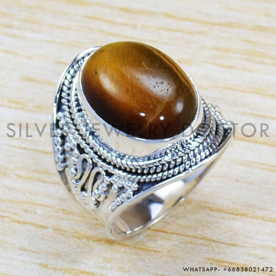 Tiger Eye 925 Sterling Silver Ring (SJWR-1106) Tiger Eye 925 Sterling Silver Ring (SJWR-1106)