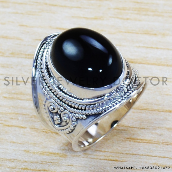 Black Onyx 925 Sterling Silver Ring (SJWR-1111) Black Onyx 925 Sterling Silver Ring (SJWR-1111)