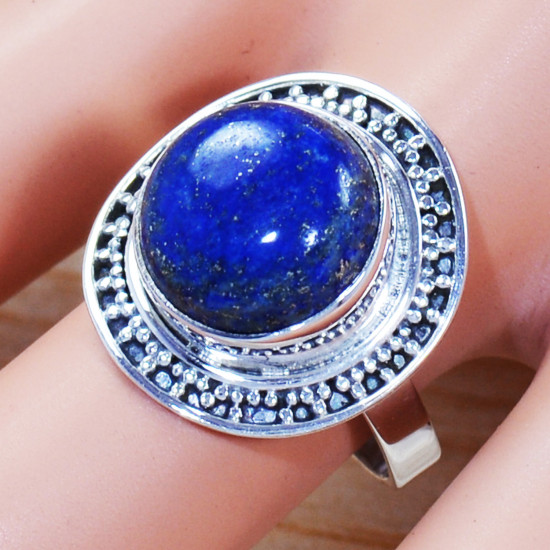 Antique Look Jewelry 925 Sterling Silver Lapis Lazuli Gemstone Ring SJWR-1112