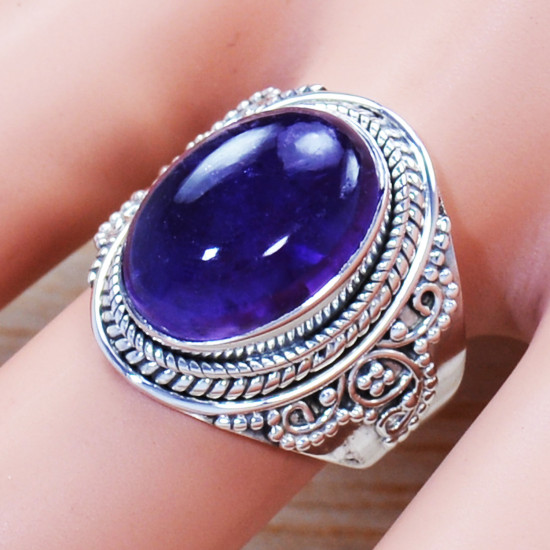 Amethyst Gemstone Designer Jewelry 925 Sterling Silver Ring SJWR-1113
