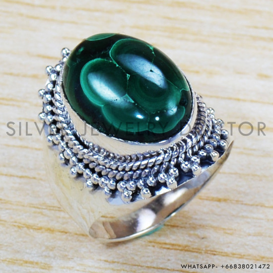 Malachite 925 Sterling Silver Ring (SJWR-1116) Malachite 925 Sterling Silver Ring (SJWR-1116)