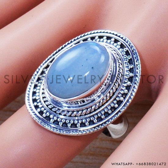 Rainbow Moonstone 925 Sterling Silver Ring (SJWR-1117) Rainbow Moonstone 925 Sterling Silver Ring (SJWR-1117)