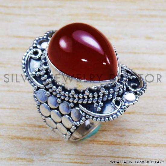 Carnelian 925 Sterling Silver Ring (SJWR-1118) Carnelian 925 Sterling Silver Ring (SJWR-1118)