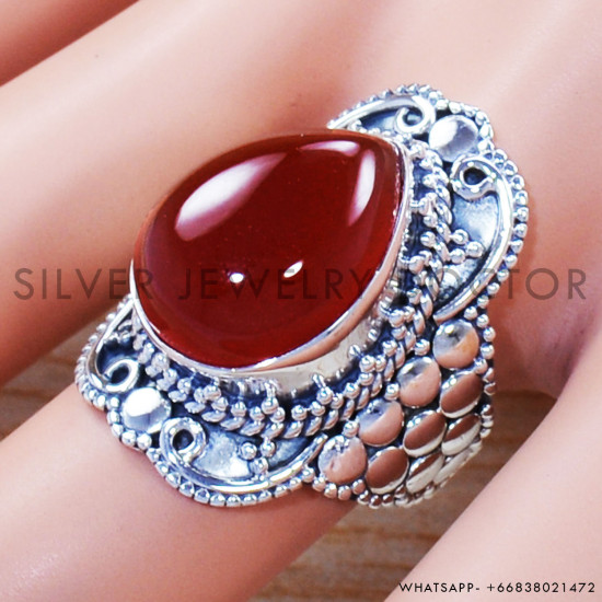 Carnelian 925 Sterling Silver Ring (SJWR-1118) Carnelian 925 Sterling Silver Ring (SJWR-1118)
