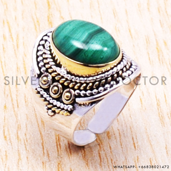 Malachite 925 Sterling Silver Ring (SJWR-112) Malachite 925 Sterling Silver Ring (SJWR-112)
