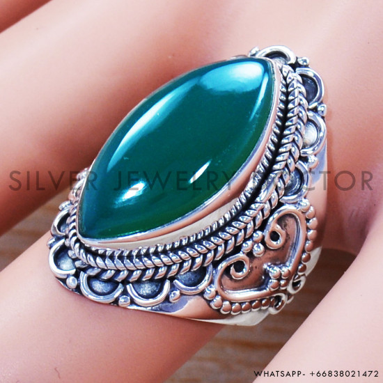 Green Onyx 925 Sterling Silver Ring (SJWR-1122)