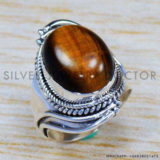 Tiger Eye 925 Sterling Silver Ring (SJWR-1124) Tiger Eye 925 Sterling Silver Ring (SJWR-1124)